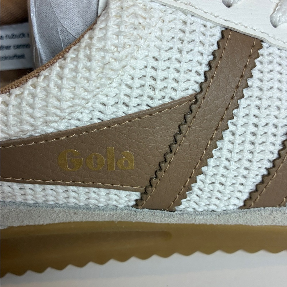Gola Tornado Zephyr Woven Crochet Women’s Sneakers 7.5 Off White/Light Caramel - Picture 3 of 16